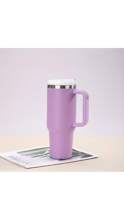 Vaso Térmico Acero Inoxidable con Tapa y Bombilla