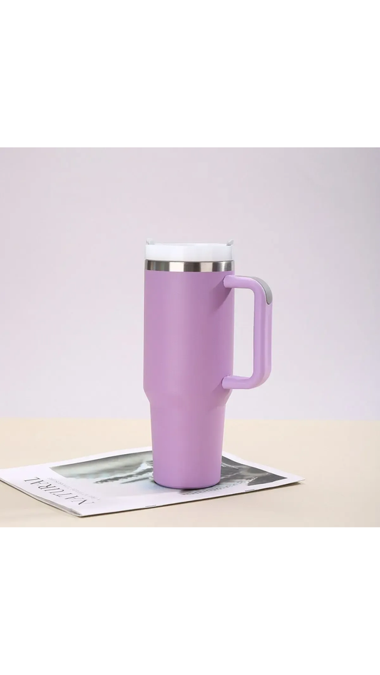 Vaso Térmico Acero Inoxidable con Tapa y Bombilla